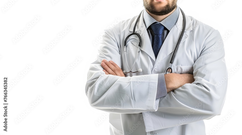 smiling doctor portrait isolated on a white background smiling doctor portrait isolated on a white background