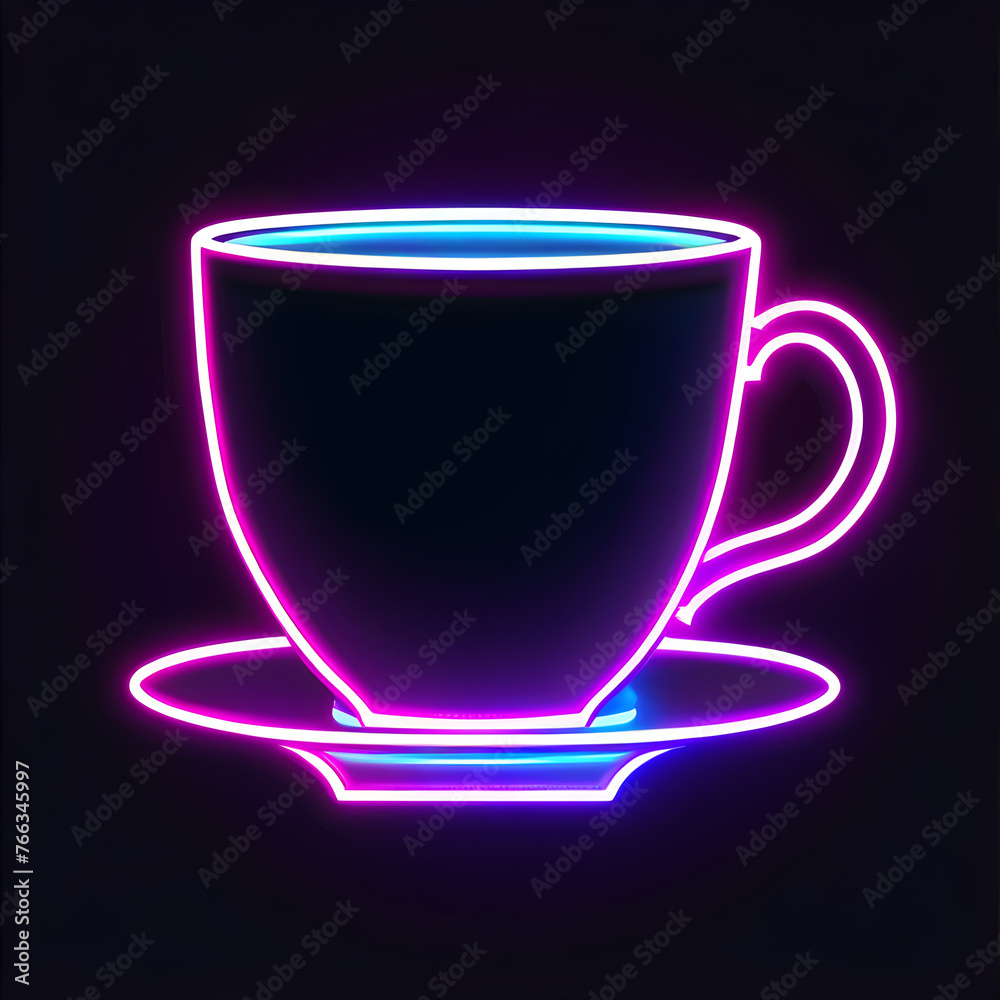 Neon Mug Cup Icon: Add a Pop of Color to Your Designs(Generative AI) Neon Mug Cup Icon: Add a Pop of Color to Your Designs(Generative AI)