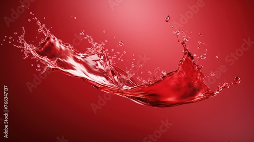 Fresh water splash on soft red surface UHD wallpaper