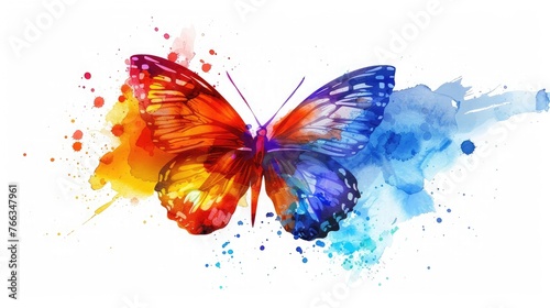 Colorful abstract watercolor butterfly on a white background. Vector © Manzoor