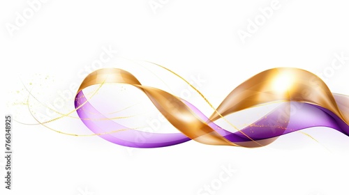 Golden and violet ribbon transparent background UHD wallpaper