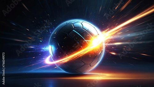 Light splash effect on ball, dark background