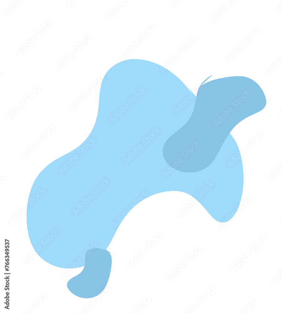 Blue color with blob motif abstract shape Blue color with blob motif abstract shape