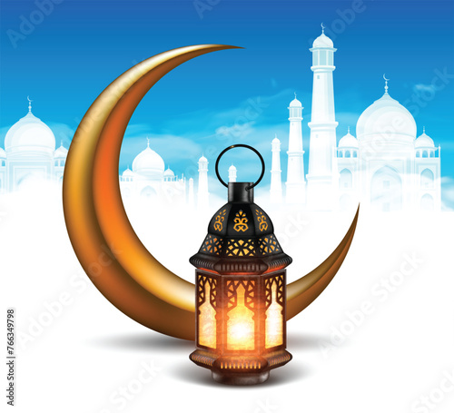 Muslim feast of the holy month of Ramadan.  High detailed realistic illustration © kjolak