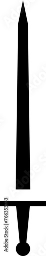 Sword in flat style and silhouettes isolated on transparent background. Icon of ancient swords. Vector. Medieval swords. Japanese sword katana. Military sword ancient weapon design element for mobile.