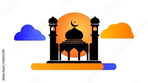 Ramadan animation, luxury white background mosque animation,Muslim background animation.