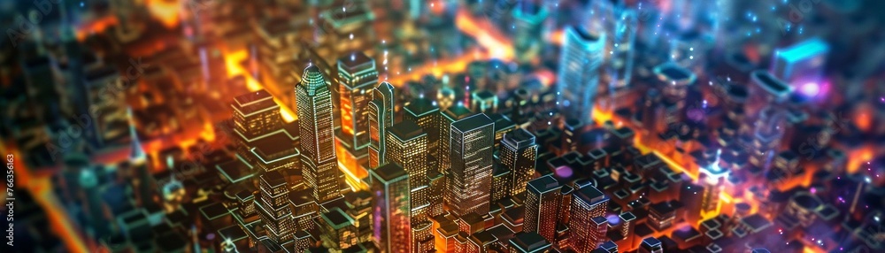 Obraz premium Urban planning and connectivity visualized