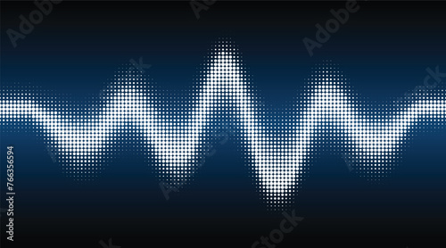 Abstract halftone sound wave