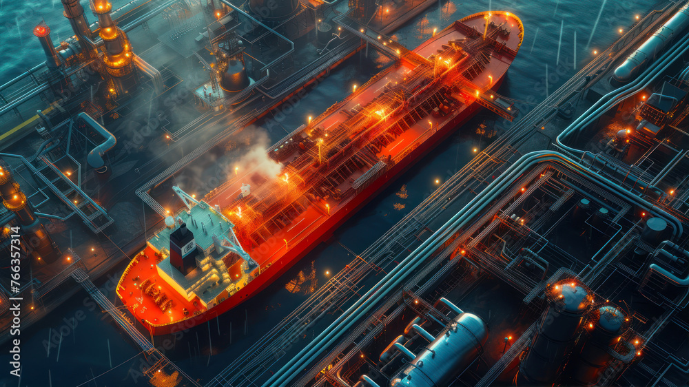 Oil and gas industry concept. 3d illustration of oil and gas industry.