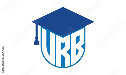 VRB initial letter academic logo design vector template. school college logo, university logo, graduation cap logo, institute logo, educational logo, library logo, teaching logo, book shop, varsity photo