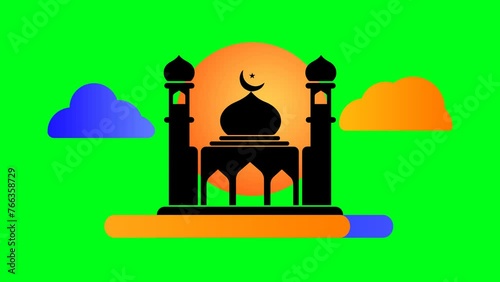 Ramadan animation, luxury white background mosque animation,Muslim background animation.