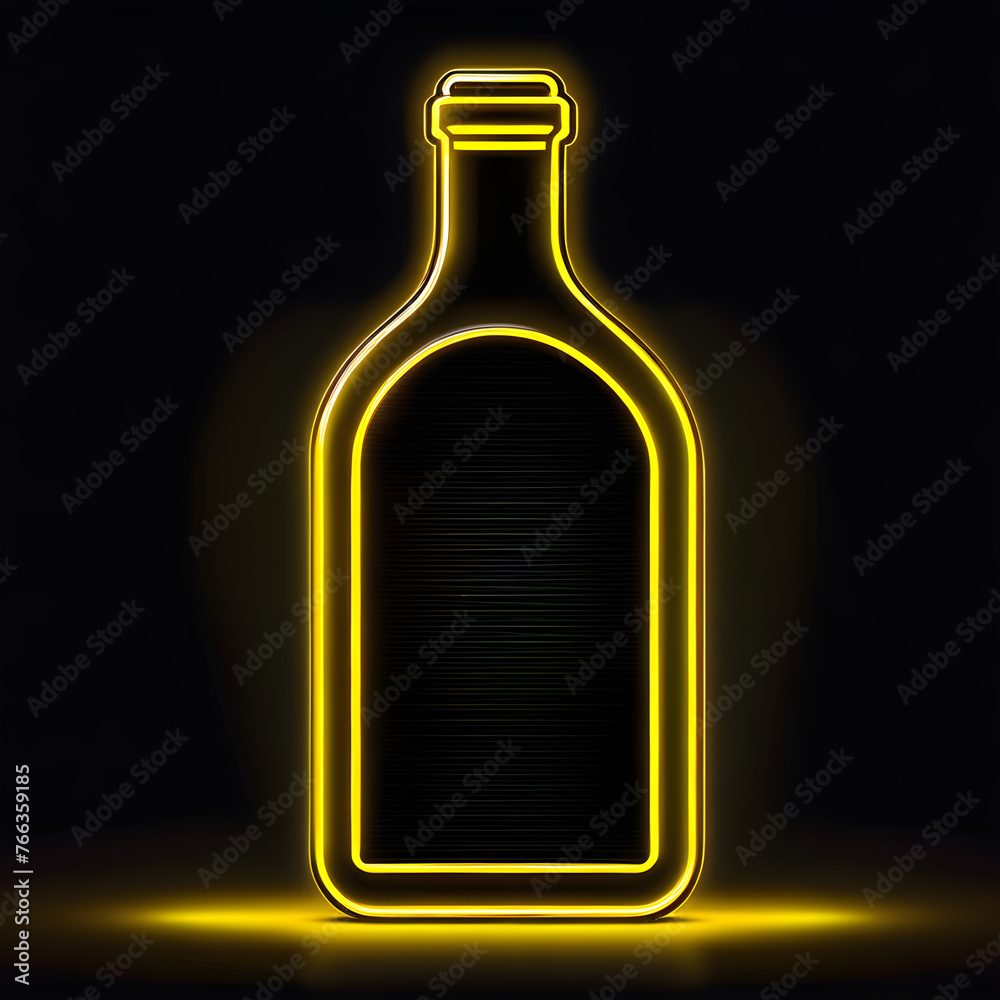 Luminous Yellow Neon Bottle Icon: Illuminating Your Visuals with Radiance(Generative AI) Luminous Yellow Neon Bottle Icon: Illuminating Your Visuals with Radiance(Generative AI)