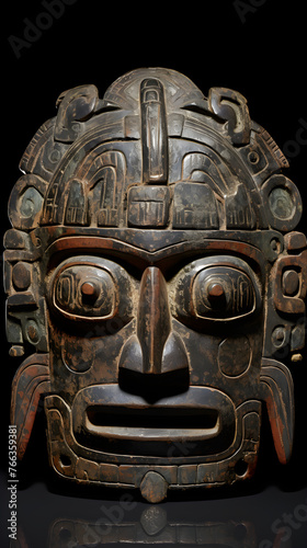 Sacred Artistic Legacy of the Aztecs: An Intricate Traditional Aztec Mask