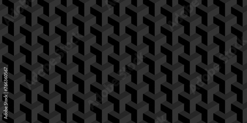 Abstract cubes geometric tile and mosaic wall or grid backdrop hexagon technology wallpaper background. Black and gray geometric block cube structure backdrop grid triangle texture vintage design.