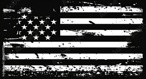 america flag in the style of inverted black