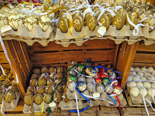 Traditional Easter market with easter eggs in Vienna