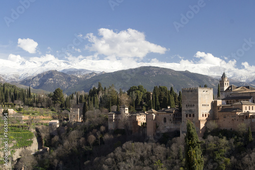 Alhambra and Sierra Nevada Mountains in background, Granada, Spain © Valerio