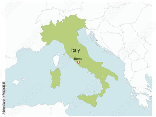 Outline of the map of Italy with regions © alvindom