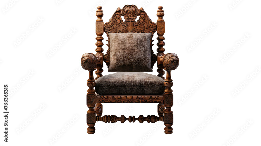 Fototapeta premium Chair antique furniture Interior design concept furniture for living isolated on clear png background and transparent background, AI generative. 