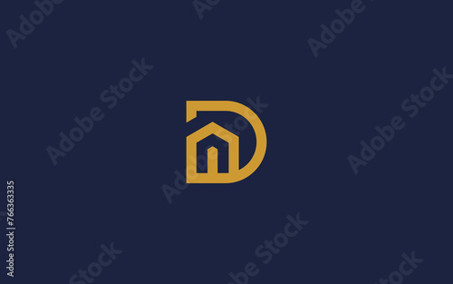 letter d with house logo icon design vector design template inspiration