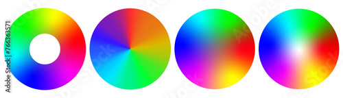 Color wheel chart, bright color wheel guide vector.