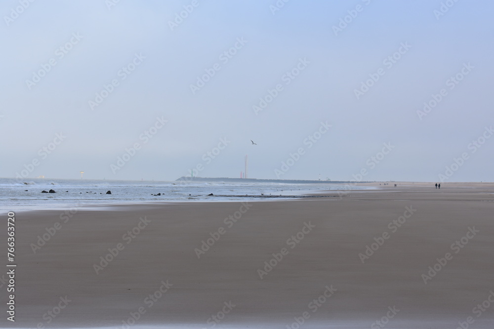 Belgium's coast in winter with sandstorms and sunshine