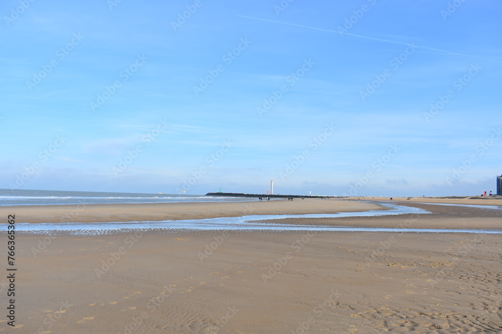 Belgium's coast in winter with sandstorms and sunshine Belgium's coast in winter with sandstorms and sunshine