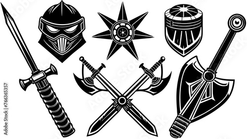 "Ninja Weapons: Vector Illustration for Martial Arts Enthusiasts"