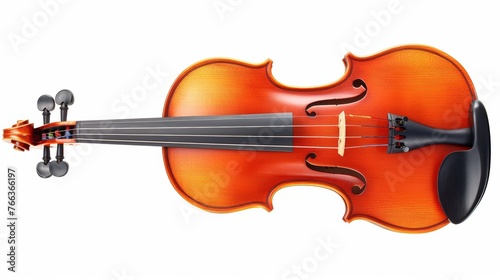 Elegant Violin Isolated on White Background - Ideal for Music-Themed Designs Generative AI