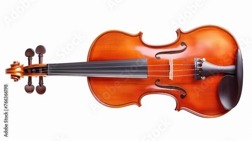 Elegant Violin Isolated on White Background - Ideal for Music-Themed Designs Generative AI