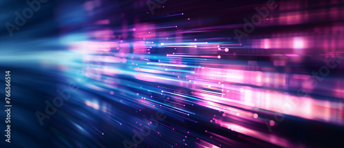 Vivid Abstract Technology Background with Dazzling Light Trails and Digital Art Concept 