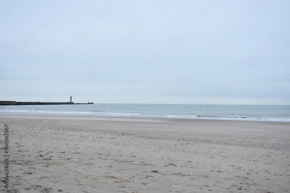 Belgium's coast in winter with sandstorms and sunshine