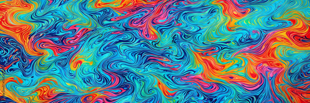 Fluid Marbling. Liquid ink or paint on water