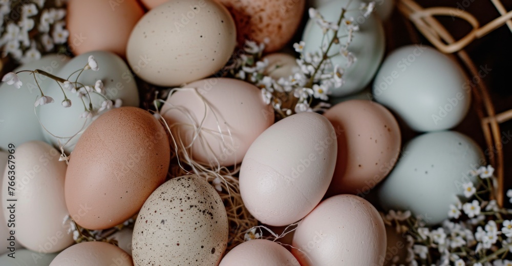Easter concept and colors. Holiday background with Easter Eggs Easter concept and colors. Holiday background with Easter Eggs