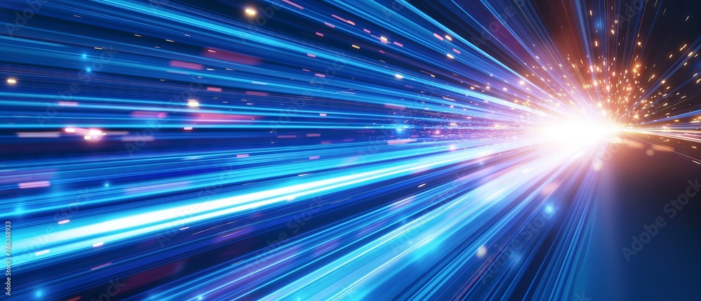 Vector Abstract, science, futuristic, energy technology concept. Digital image of light rays, stripes lines with blue light, speed and motion blur over dark blue background Vector Abstract, science, futuristic, energy technology concept. Digital image of light rays, stripes lines with blue light, speed and motion blur over dark blue background