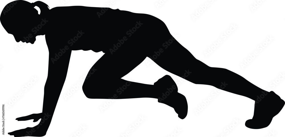 Silhouette of people workout. Person doing fitness activity illustration Silhouette of people workout. Person doing fitness activity illustration