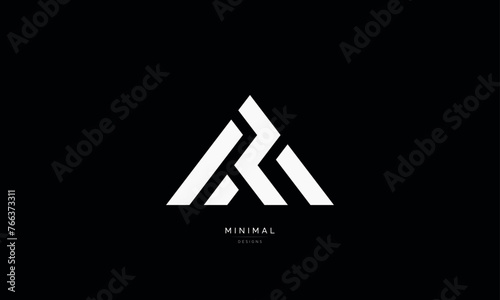 Minimal letter a logo. A letter triangle minimal monogram emblem style vector logo