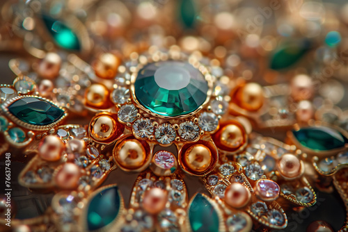 Elegant Gold Jewelry with Emerald Accents