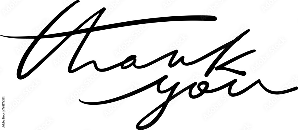 Thank you handwritten text vector material Thank you handwritten text vector material