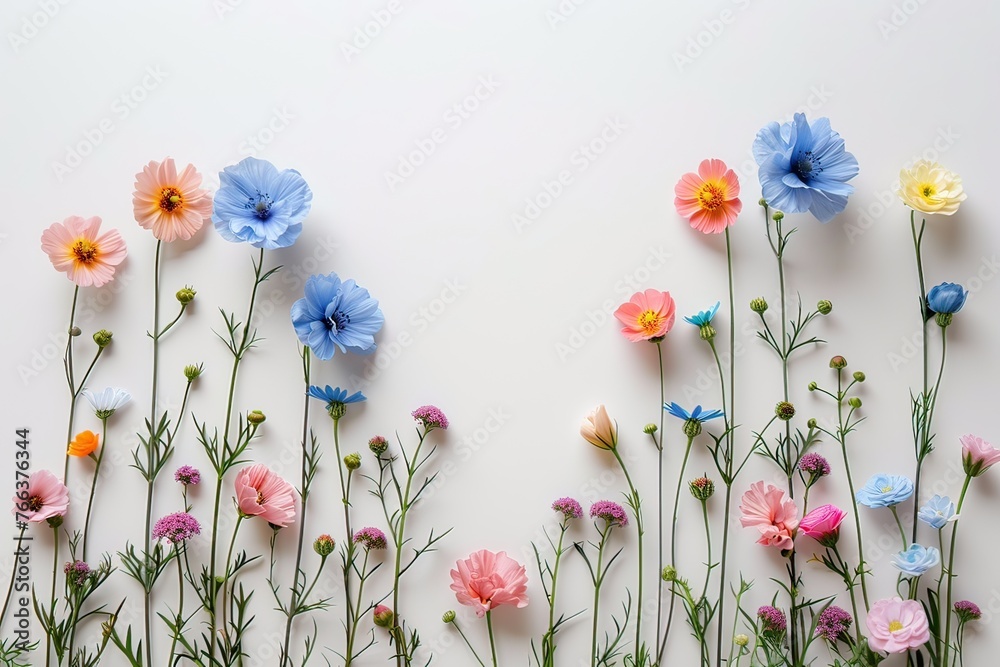 Plasticine floral greeting card. Generative AI.