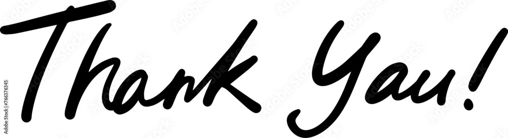 Thank you handwritten text vector material Thank you handwritten text vector material