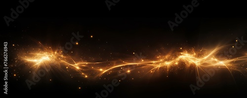 Tan light flare isolated black background