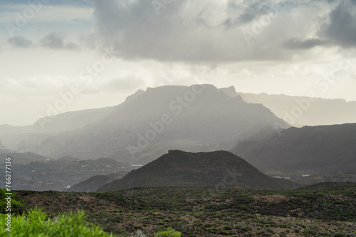   San Bartolomé de Tirajana landscape in a cloudy day. Gran Canaria. Canary Islands	 photo