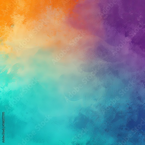 Turquoise purple silver, a rough abstract retro vibe background template or spray texture color gradient © Celina