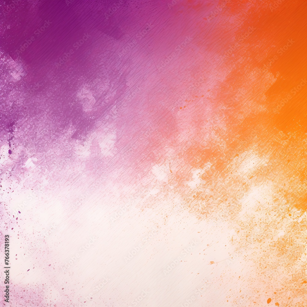 White purple orange, a rough abstract retro vibe background template or spray texture color gradient