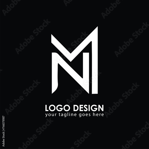NM NM Logo Design, Creative Minimal Letter NM NM Monogram