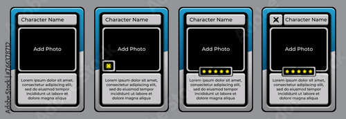 game card border template with blue and grey color, technology style card border