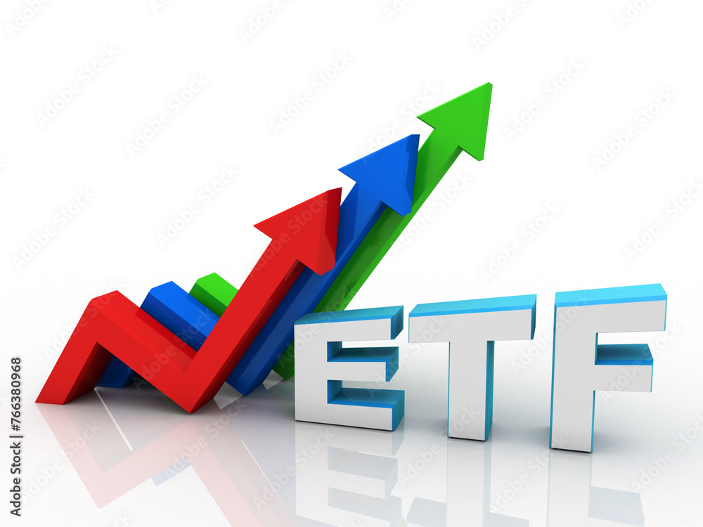 3d illustration Exchange Traded Fund with graph