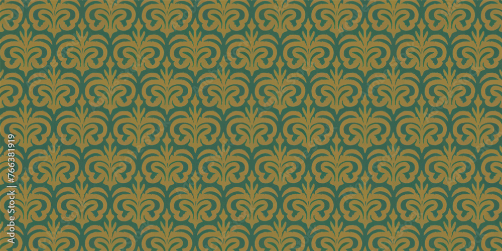 Modern Thai pattern background with gold and green color combination
