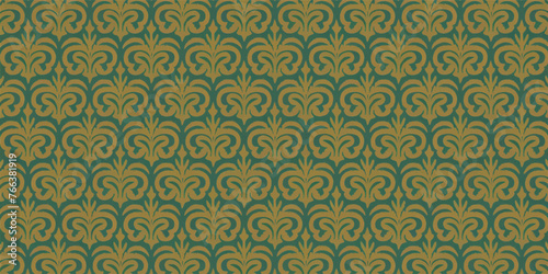 Modern Thai pattern background with gold and green color combination 